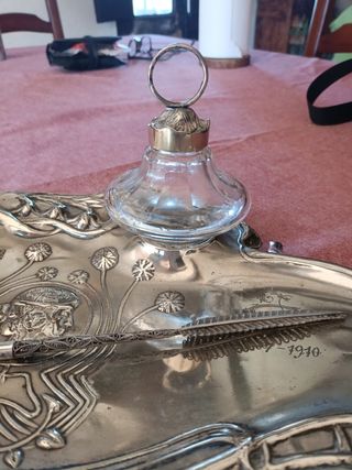 Escribanía de plata Meneses antigua