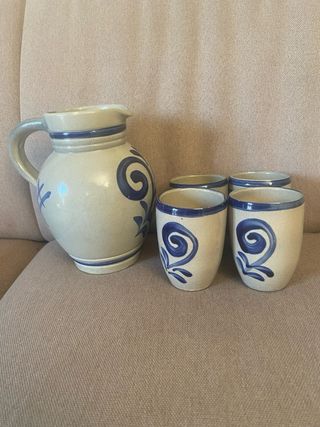 Brocca con bicchierini artligianali