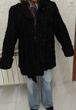 ABRIGO TIPO VISÓN NEGRO