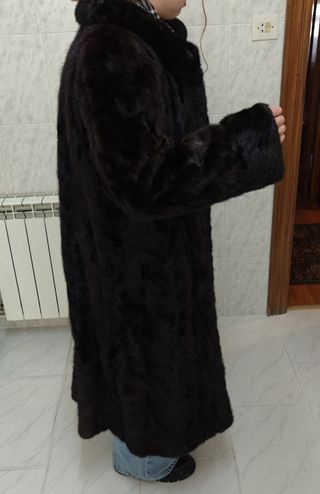 ABRIGO TIPO VISÓN NEGRO