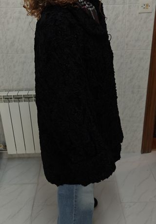 ABRIGO TIPO VISÓN NEGRO