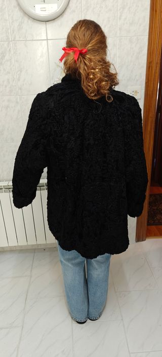 ABRIGO TIPO VISÓN NEGRO