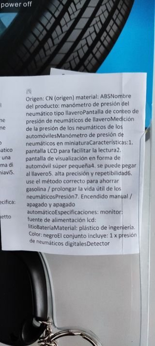 Medidor presión neumáticos Llavero 