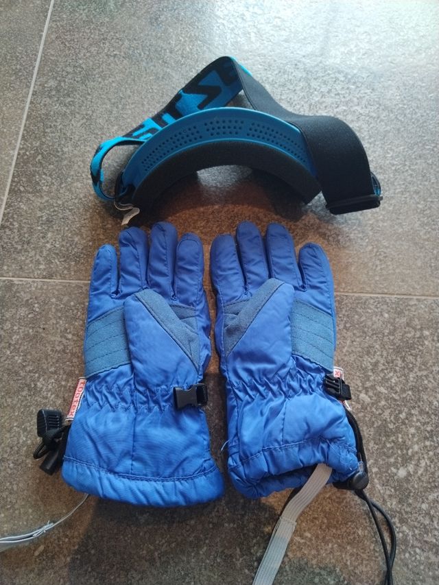 Gafas y guantes de esquí infantiles