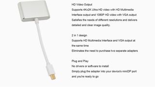 Adaptador mini DisplayPort a HDMI y VGA
