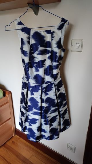 Vestido fiesta azul y blanco 