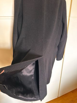 Abrigo elegante de Paño en Negro