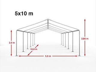Tendone per Feste Gazebo 5x10 m Bianco PE 350 N Im