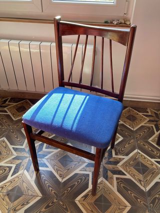 silla midcentury vintage madera tapizadas