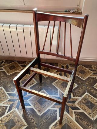 silla midcentury vintage madera tapizadas