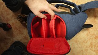 Mochila transporte cámara reflex.