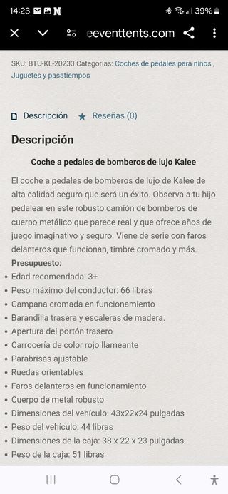 Coche infantil con pedales