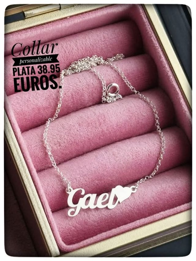 Collar Nombre plata corazón