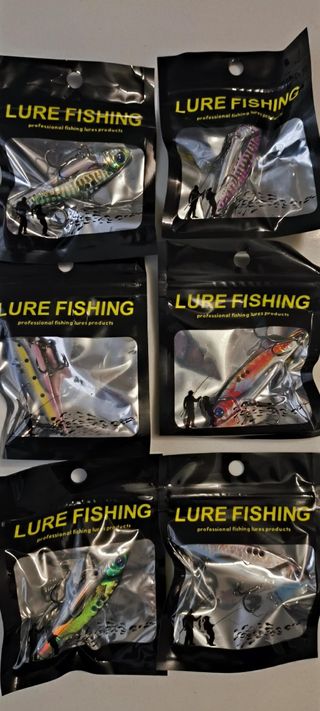 Lote 6 señuelos Pesca  black bass lucio señuelo 