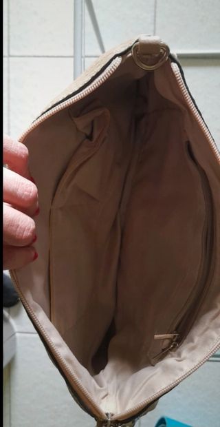 Pochette beige in e ecopelle 