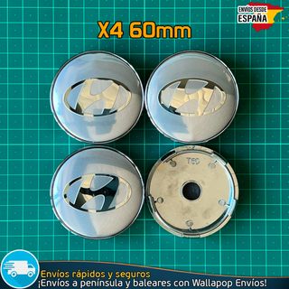 4 Tapacubos Hyundai 60mm Cubrebujes Tapas Llantas