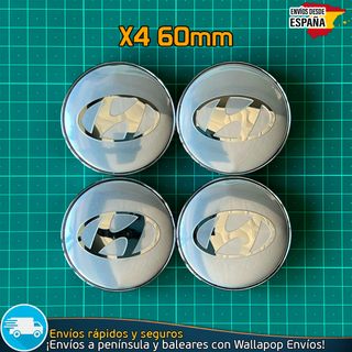 4 Tapacubos Hyundai 60mm Cubrebujes Tapas Llantas