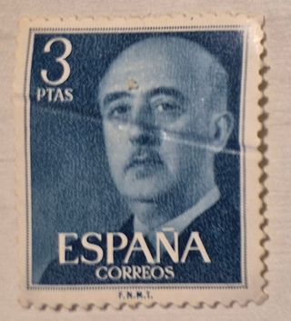 Sello de Franco. 3 pesetas