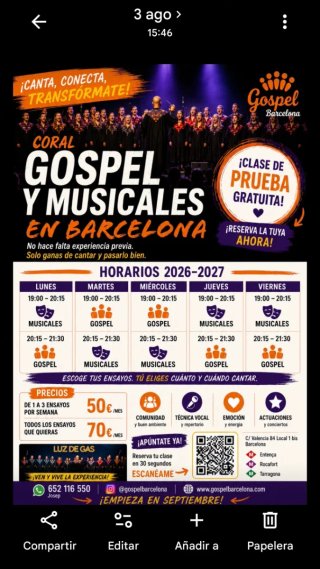 Coral gospel barcelona y musicales