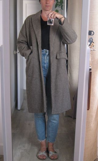 Abrigo de cuadros oversize talla M