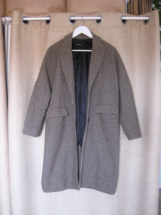Abrigo de cuadros oversize talla M