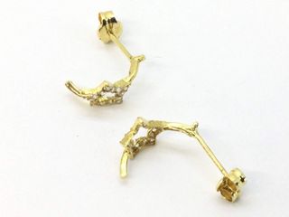 pendientes oro 18k con piedra con circonita