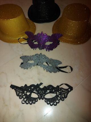 3 Antifaz y 3 sombreros
