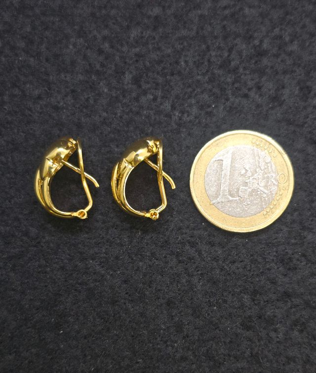 Pendientes Oro 18K, Cierre omega, 7.45gr, 1.5cm.