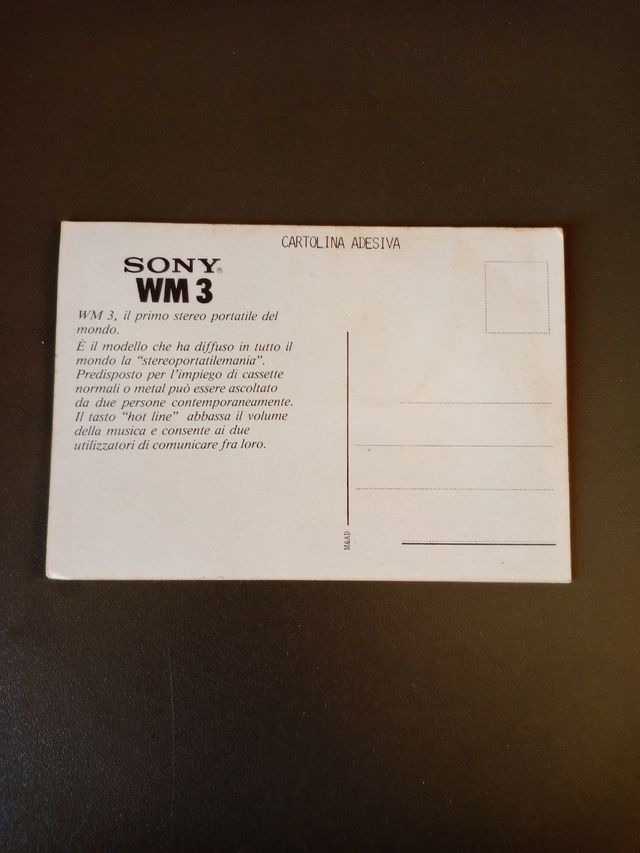 Cartolina postale adesiva Sony