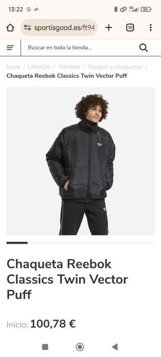 Cazadora Reebok reversible a estrenar