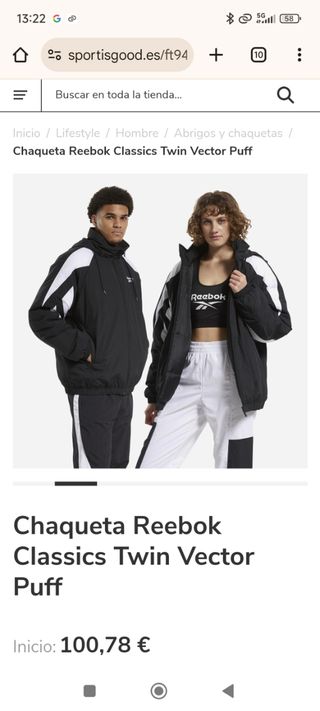 Cazadora Reebok reversible a estrenar