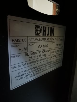 Estufa llama azul no incluye la alcachofa y goma 