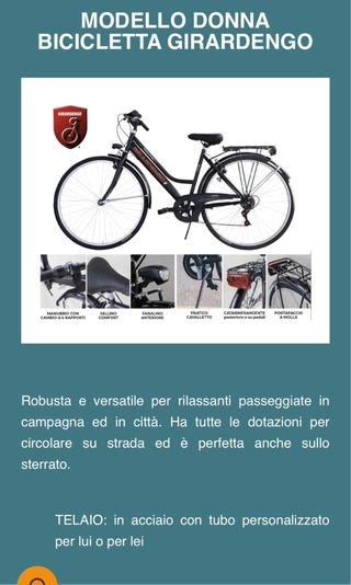 Bicicletta donna cambio cm 28 ‘’