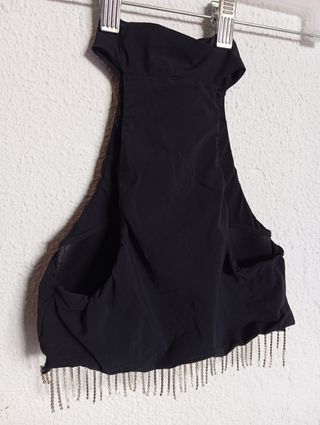 Top crop con flecos