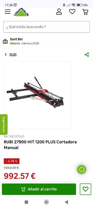 Cortadora cerámica Rubí hit 1200 plus OCASIÓN 