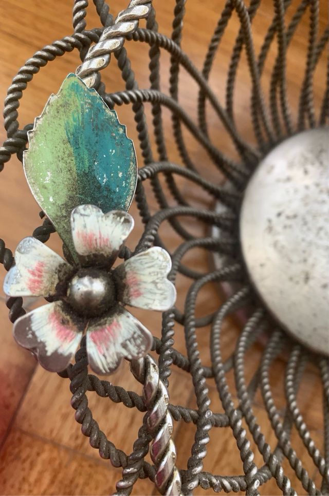 Cesta vintage años 40 en acero esmaltado