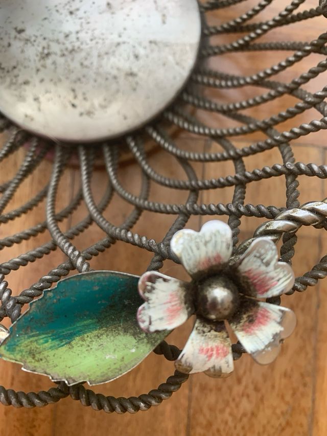 Cesta vintage años 40 en acero esmaltado