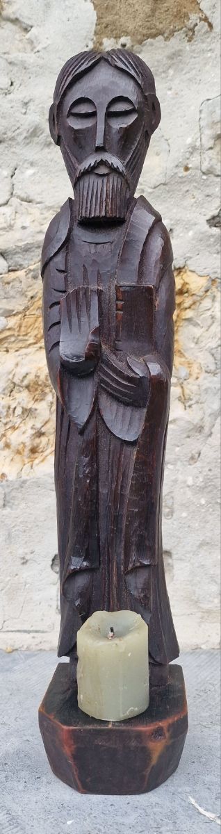 Talla religiosa en madera. Vintage.