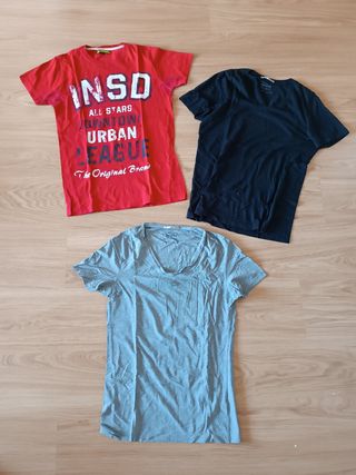 Lote 3 camisetas hombre talla S