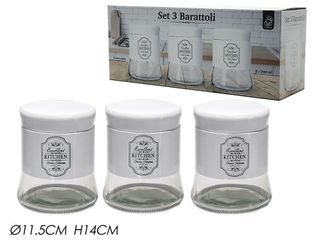 Set di barattoli da cucina in vetro