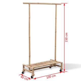 vidaXL Perchero de ropa de bambú 100x40x50cm