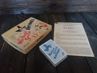 1954 Jogo de cartas vintage Mother Goose