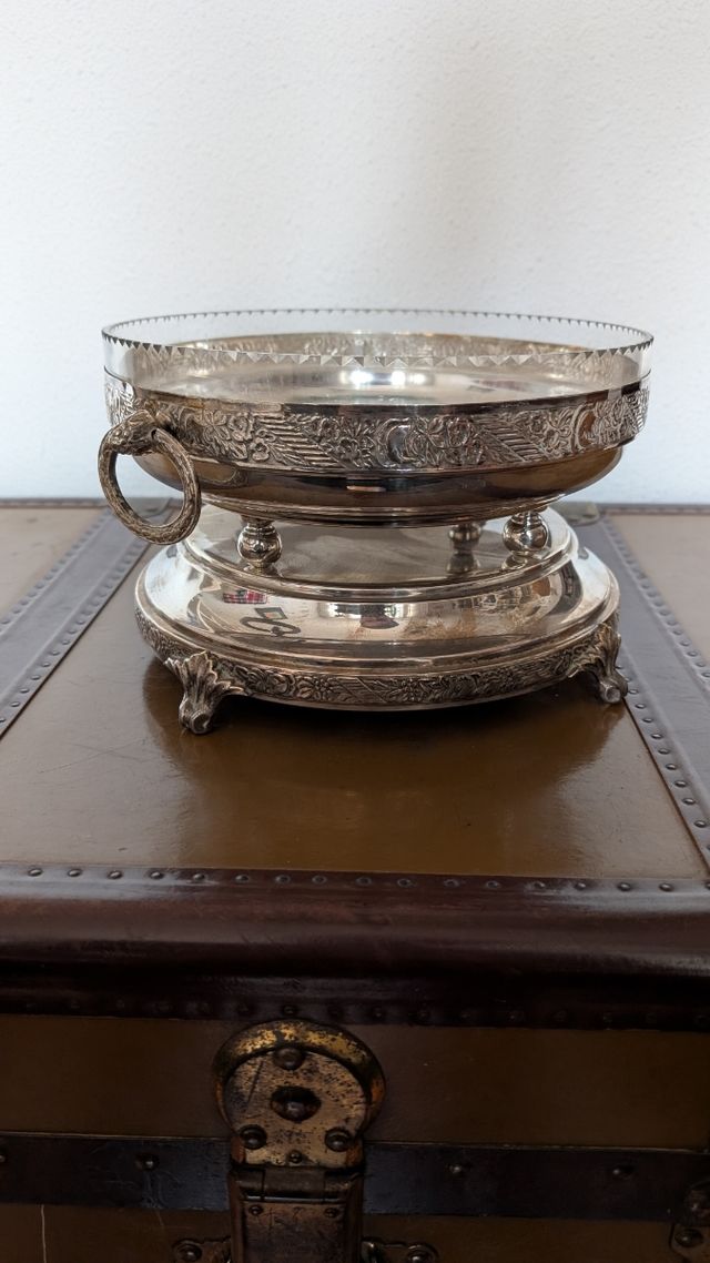 Frutero centro de mesa plateado