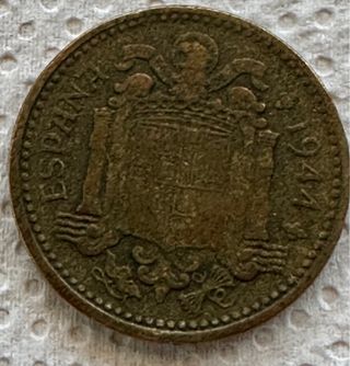 Moneda antigua de España de 1 pts del año 1944