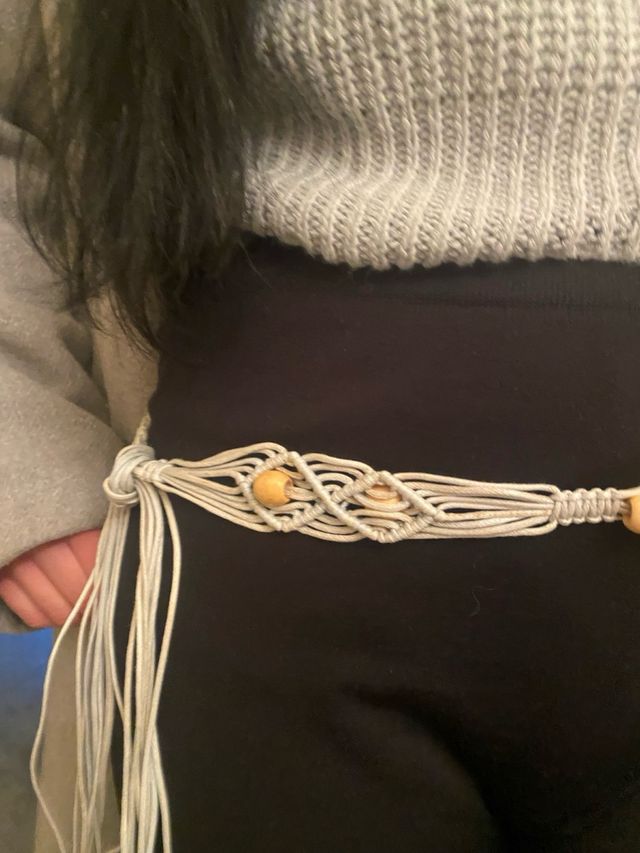 Cintura vintage corda e legno vintage