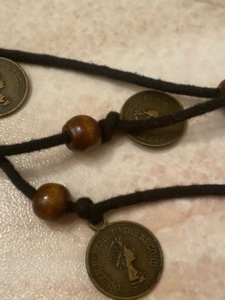 Cintura in corda legno e monete