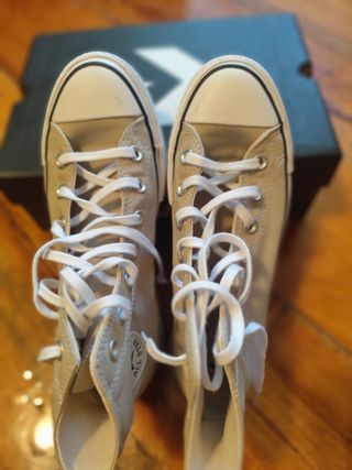 Converse plataforma beige número 38