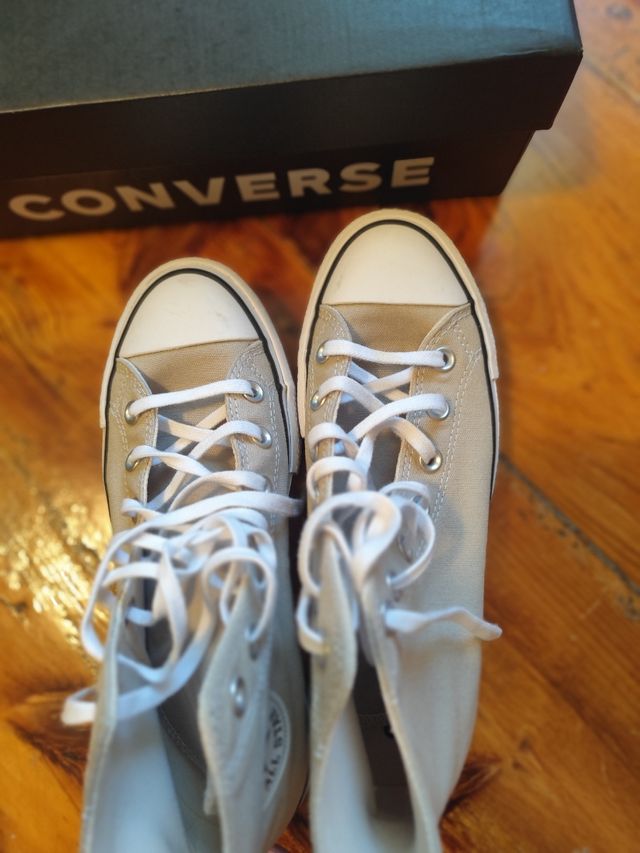 Converse plataforma beige número 38