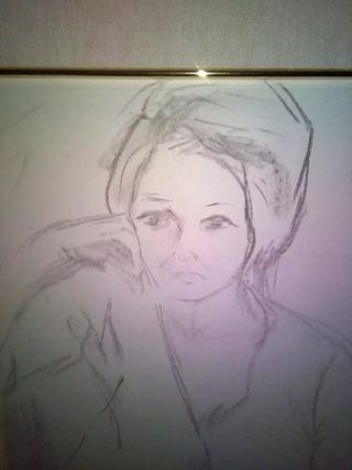 Dipinto "Bozza a matita" con cornice Oro e pass