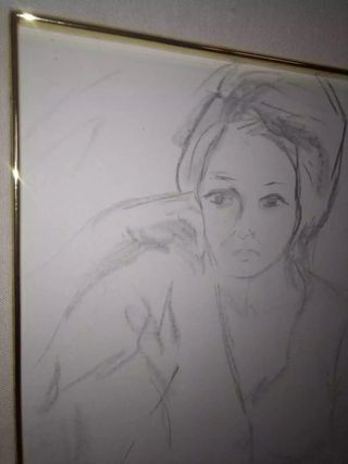 Dipinto "Bozza a matita" con cornice Oro e pass